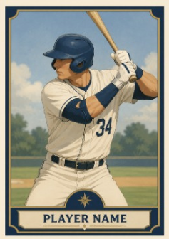 A trading card, described four different ways